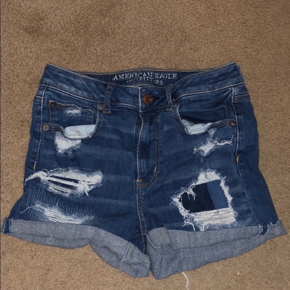 High-Wasted Distressed American Eagle Denim Shorts